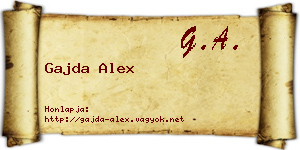 Gajda Alex névjegykártya
